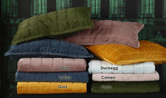 MM Linen - Meeka Pesto Quilted Comforter Set / Eurocase Set